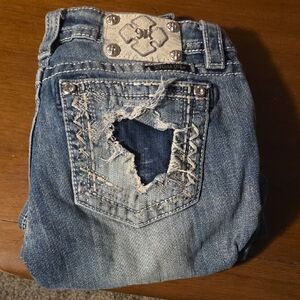 Miss Me Light Blue Distressed Cropped Jeans